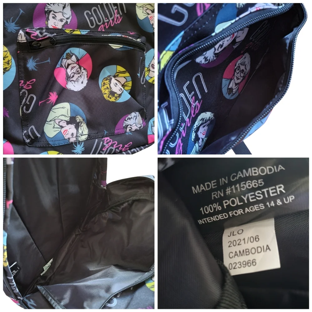 *NEW* ABC Studios Golden Girls 16" Backpack and Crew Sock Set - Picture 5 of 10